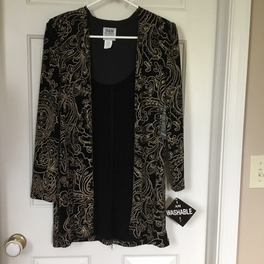 NWT RM Richards Spandex Metallic Spandex Cardigan